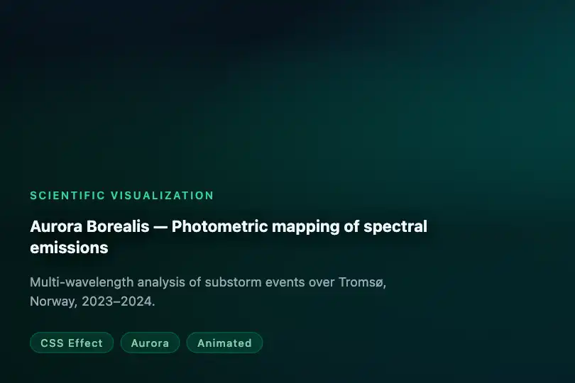 Portfolio section — Creative or scientific project showcase — Aurora Effect example 3