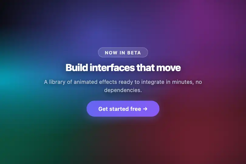 Hero page — Dark mesh background for app landing — Animated Mesh Gradient example 1