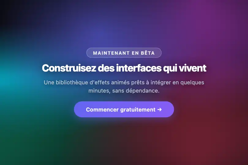 Hero page — Fond nocturne pour landing app — Animated Mesh Gradient exemple 1