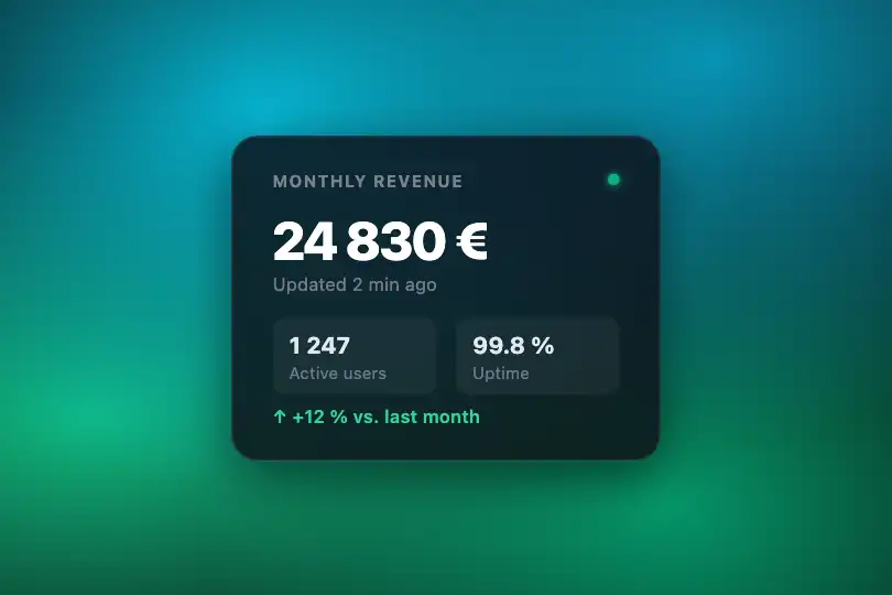 Dashboard — Live metrics card background — Animated Mesh Gradient example 2