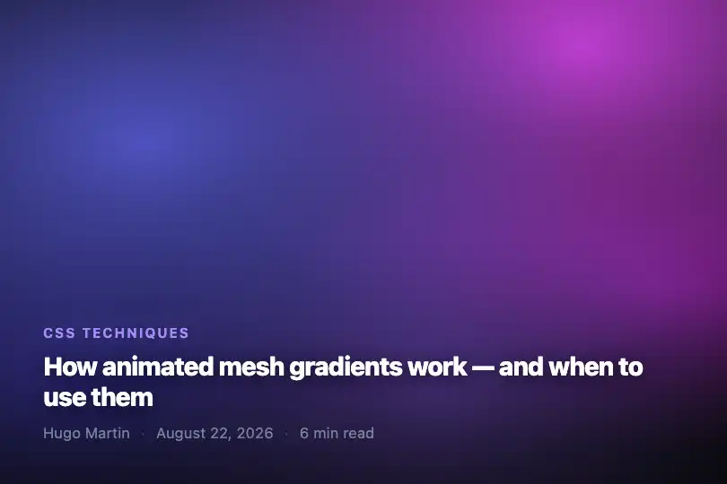 Editorial header — Article or category cover — Animated Mesh Gradient example 3