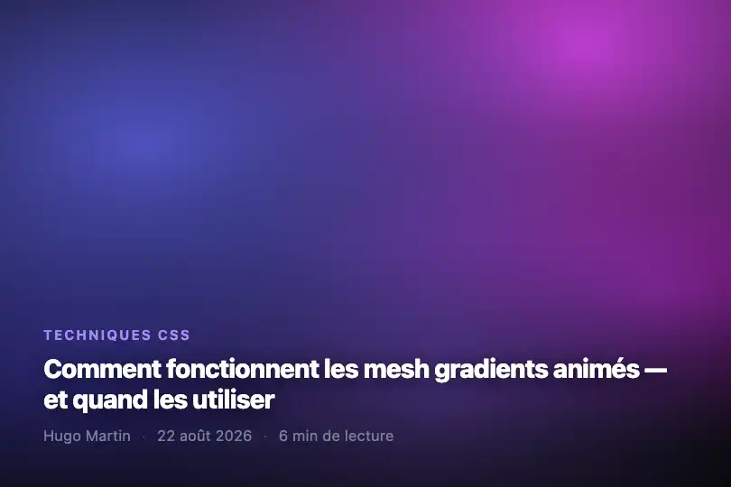 En-tête éditorial — Couverture d'article ou de rubrique — Animated Mesh Gradient exemple 3