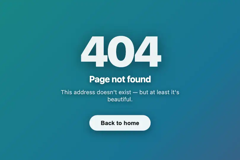 404 page — The loop as the experience — Gradient Animation Loop example 3