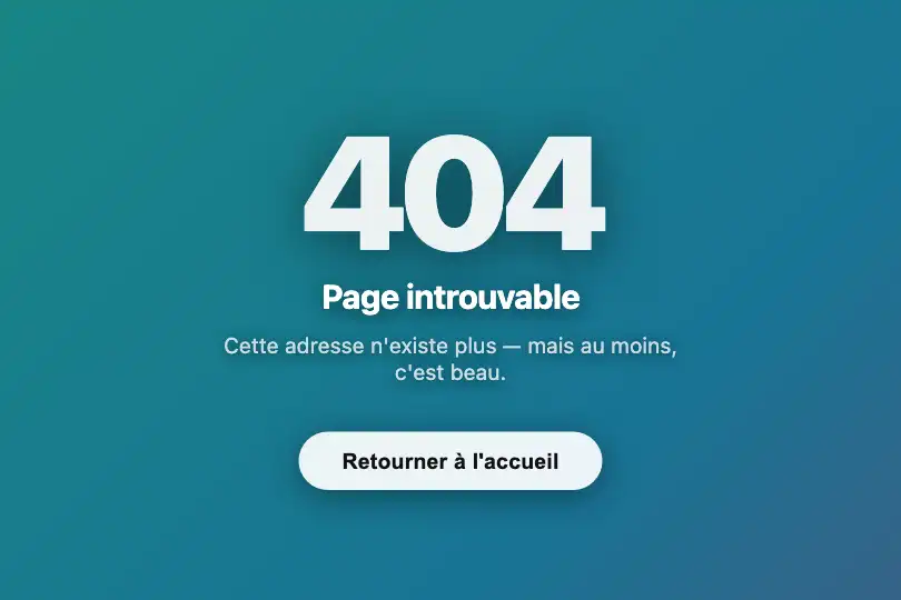 Page 404 — La boucle au service du vide — Gradient Animation Loop exemple 3