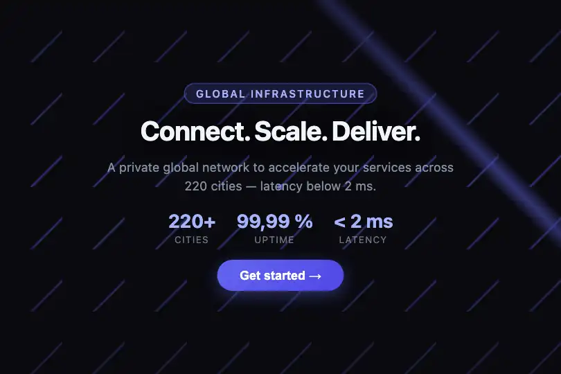Full-screen section — Cloud platform or network infrastructure — Network Lines example 1