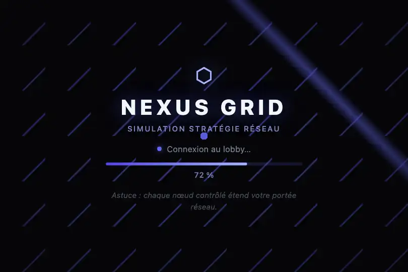 Écran de chargement — Jeu de stratégie ou simulation réseau — Network Lines exemple 3