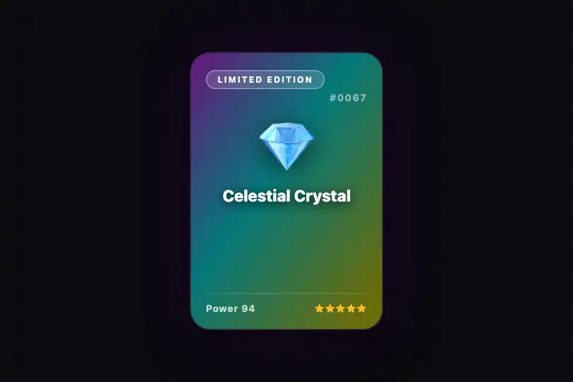 Holographic collector card — Limited-edition badge — Holographic Effect example 2