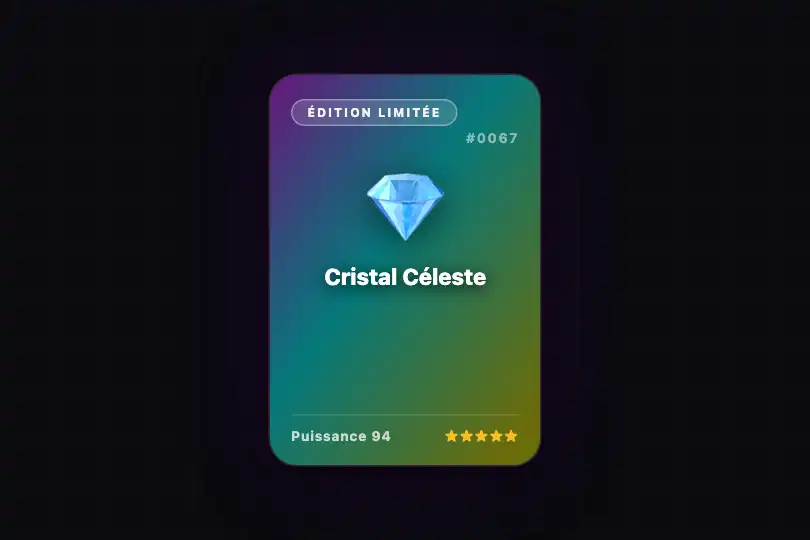 Carte collector holographique — Badge édition limitée — Holographic Effect exemple 2
