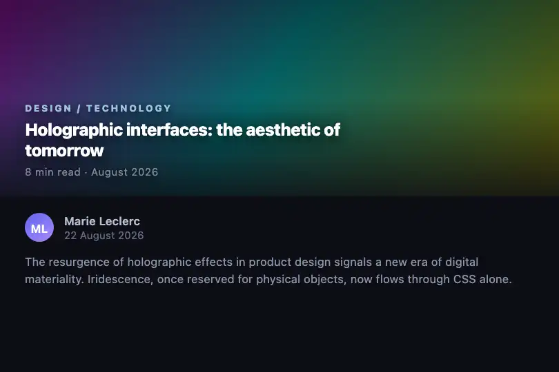 Section banner — Tech or design article — Holographic Effect example 3