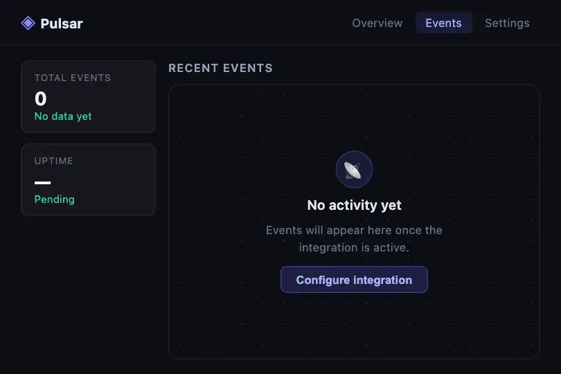Dashboard — Empty-state card background — Dot Grid Pattern example 3