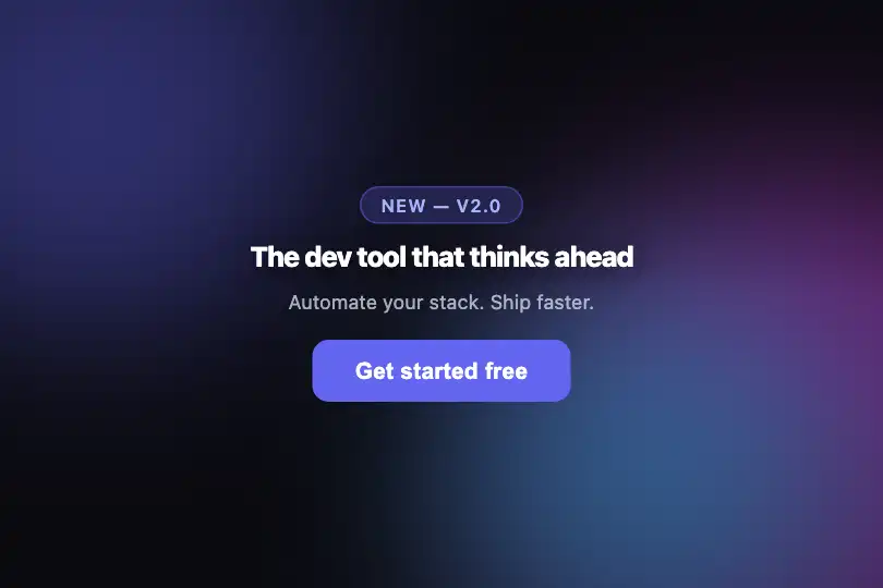 Landing hero — Ambient background for dark-mode SaaS — Floating Shapes example 1