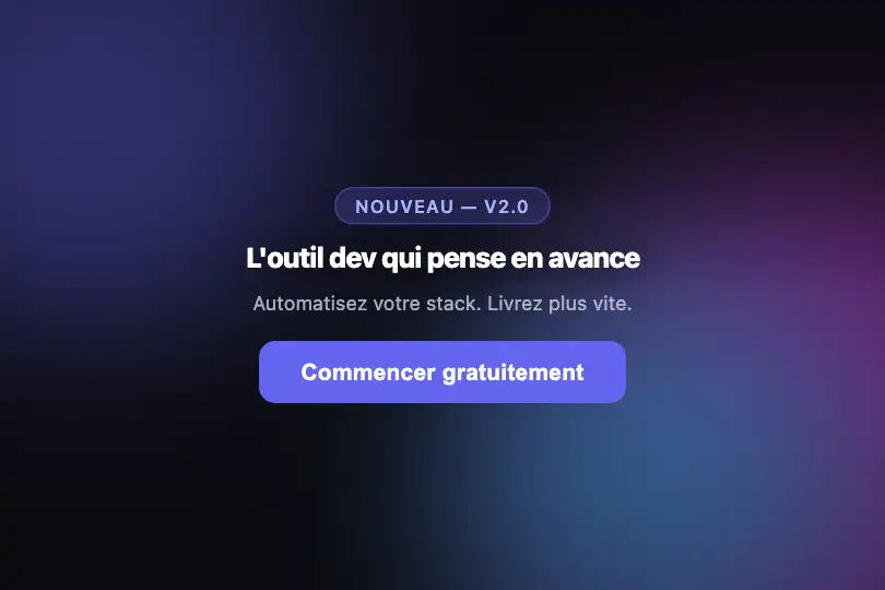 Hero de landing — Fond ambiant pour SaaS dark-mode — Floating Shapes exemple 1