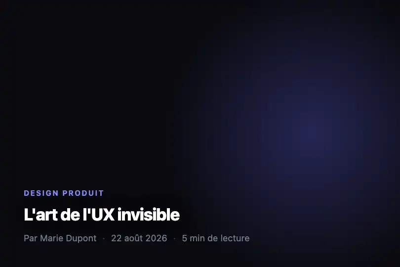En-tête d'article — Magazine sombre / blog tech — Spotlight Follow exemple 3