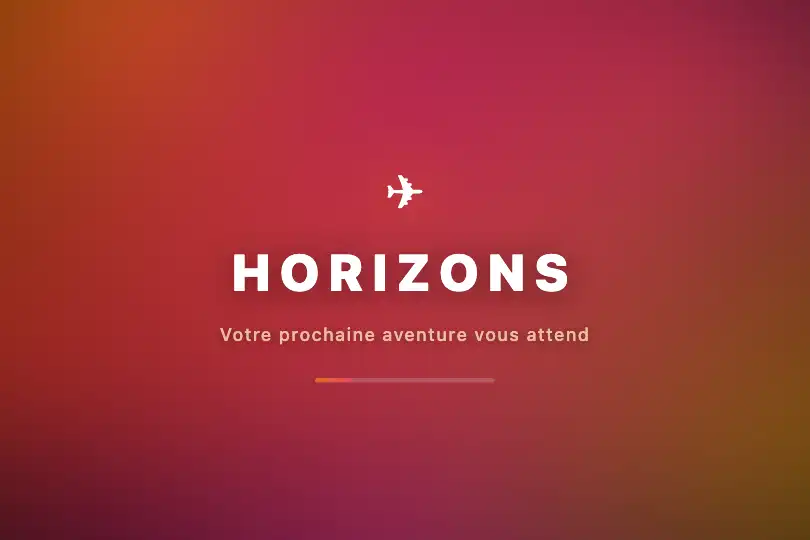 Splash screen voyage — Écran de chargement d'une app travel ou outdoor — Sunset Mesh exemple 2