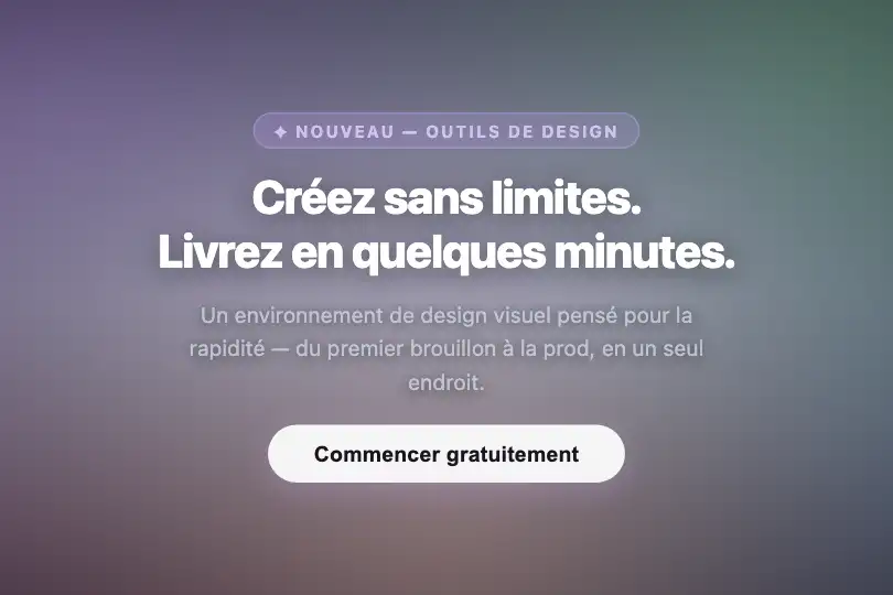 Fond de hero — Landing page outil créatif — Pastel Mesh exemple 1