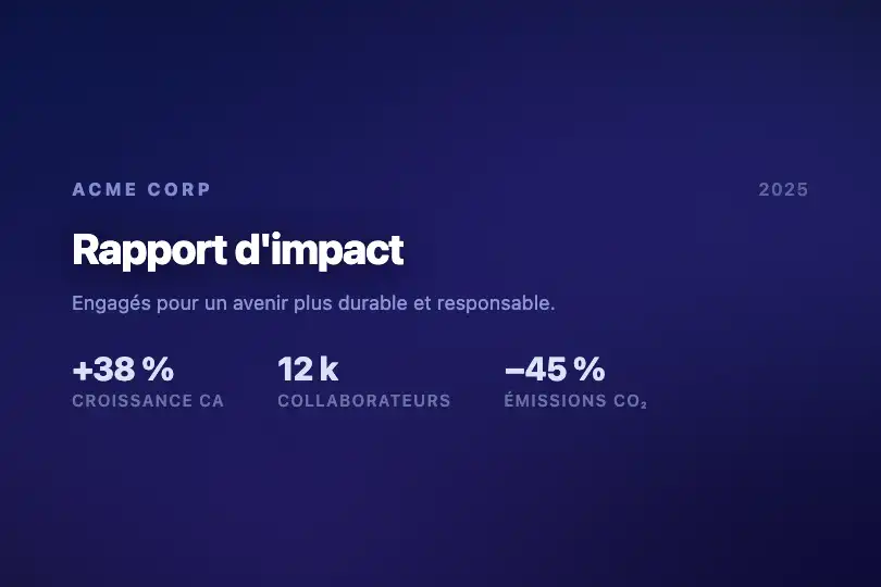 Rapport d'impact — Fond de page institutionnelle — Monochrome Mesh exemple 2