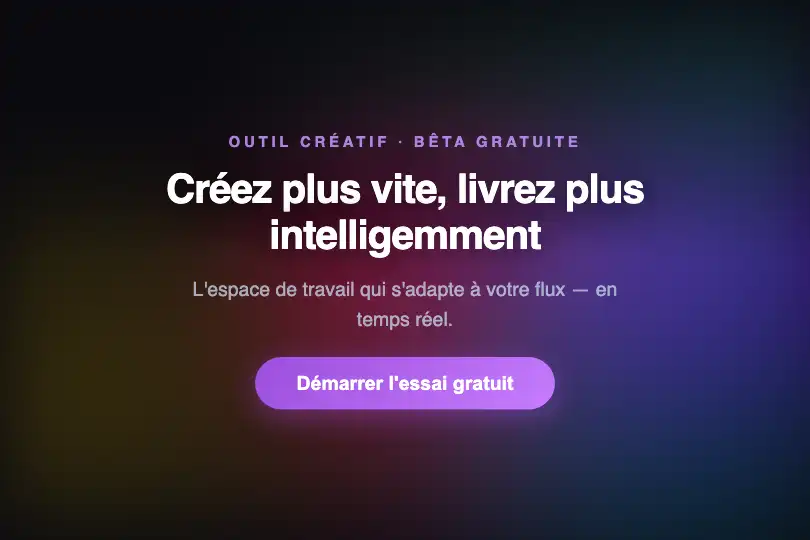Hero interactif produit — Landing SaaS animée par le curseur — Interactive Mesh exemple 1
