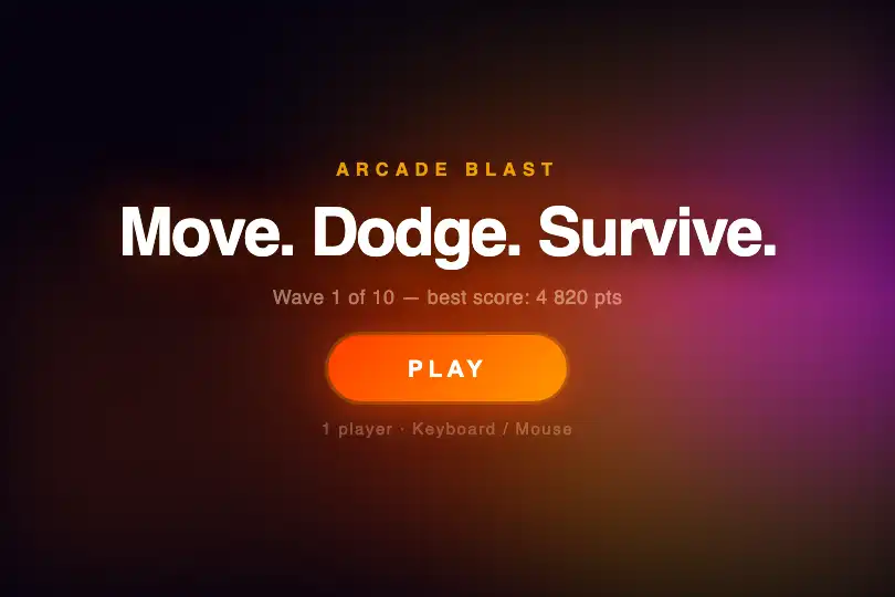 Game start screen — Casual game or interactive demo — Interactive Mesh example 3