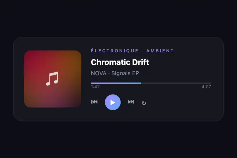 Lecteur audio — Pochette d'album dynamique — Gradient Morph exemple 2