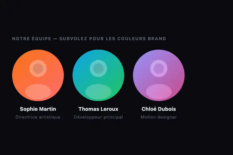 Carte équipe — Avatar en duotone aux couleurs de la marque — Duotone Image Filter exemple 3