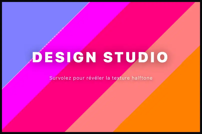 Hero plein écran — Fond interactif à texture halftone — Halftone Effect exemple 1