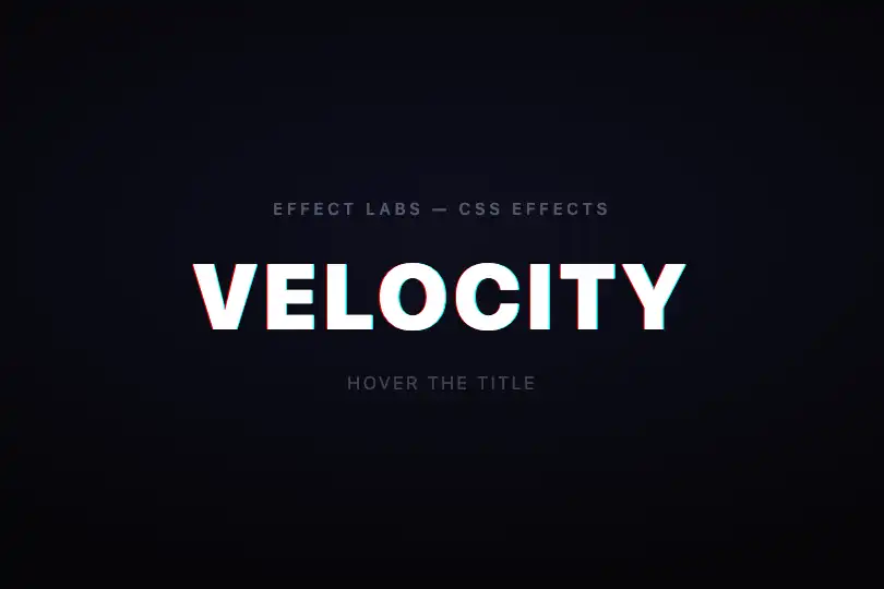 Hero headline — Portfolio or creative landing — Chromatic Aberration Text example 1