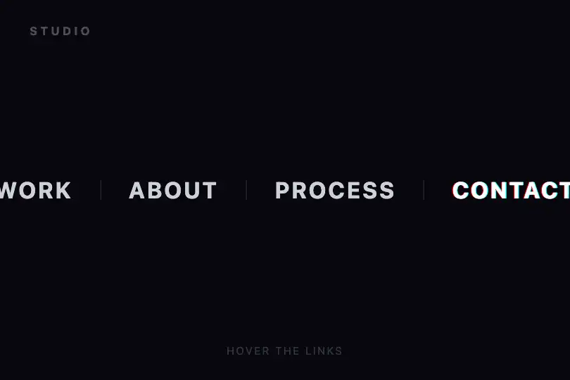 Global navigation — Agency or design studio — Chromatic Aberration Text example 2