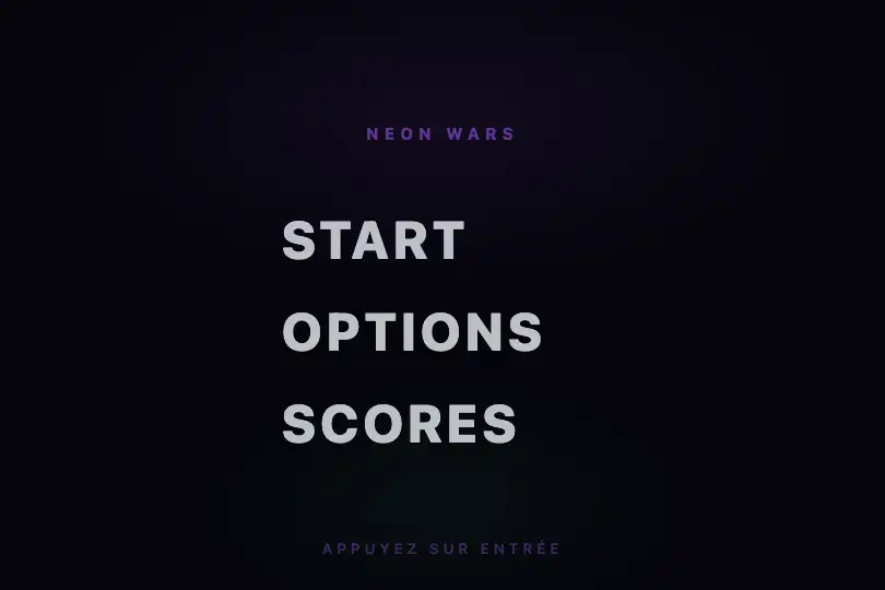 Menu principal — Interface de jeu dark — Chromatic Aberration Text exemple 3