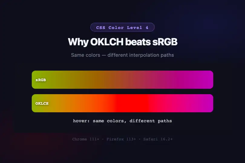 Design-system article — Why OKLCH? — Color Space Morph example 1