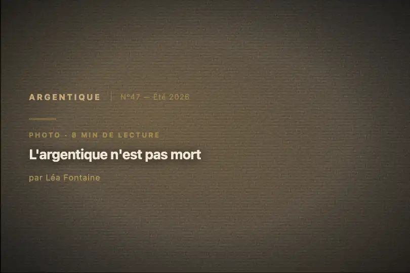 Header éditorial — Magazine de photographie argentique — Film Noir exemple 2