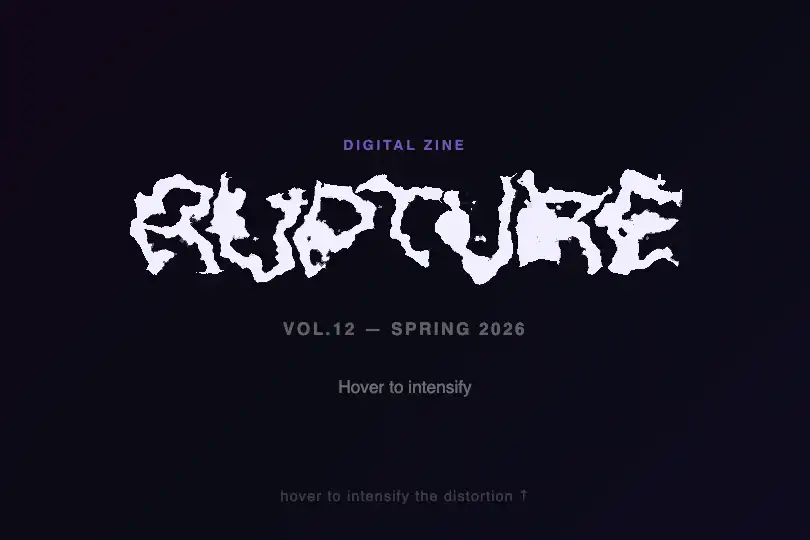 Editorial header — Glitch title for a zine or creative portfolio — Noise Displacement example 1
