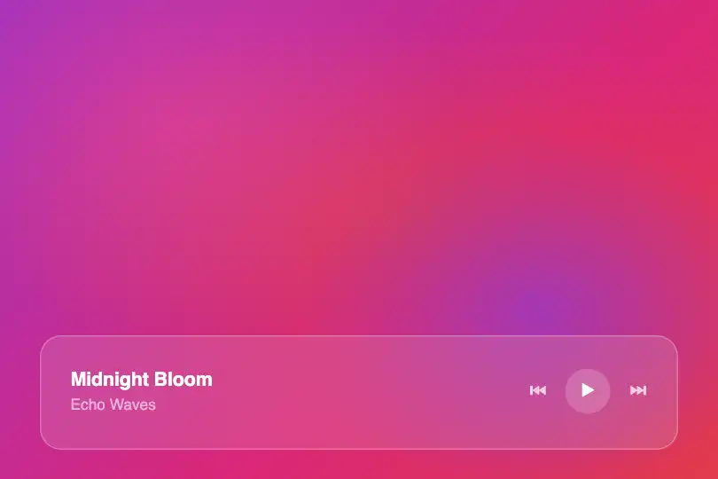 Audio player — Floating controls on full-screen artwork — Frosted example 3