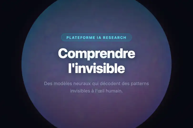Hero plein écran — Identité visuelle d'une app IA — Noise Morph exemple 1