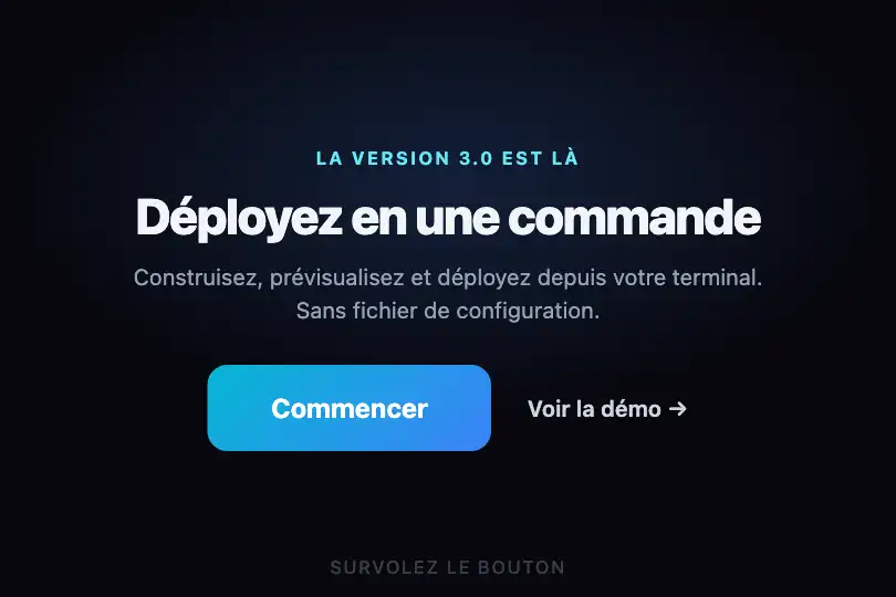 CTA principal — hero de landing page — Magnetic Button exemple 2