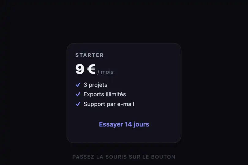 Essayer 14 jours — carte de tarif non mise en avant — Border Draw exemple 3