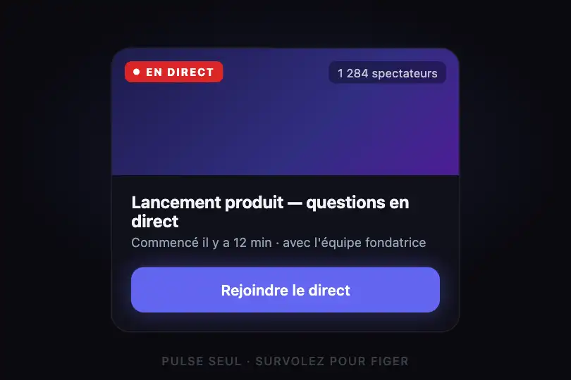 Join a live stream — webinar or product launch — Glow Pulse example 2