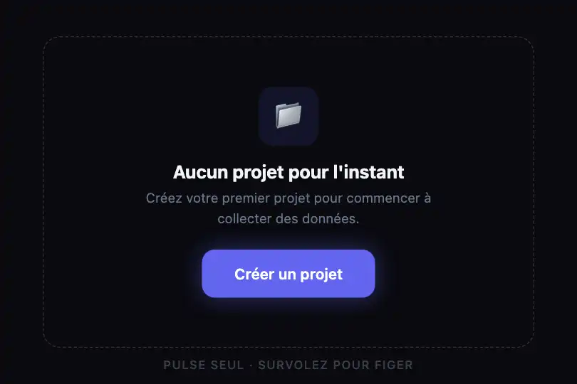 Empty state of a dashboard — Glow Pulse example 3