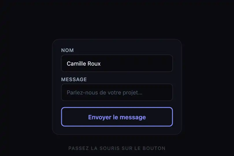 Envoyer le message — formulaire de contact — Liquid Fill exemple 2