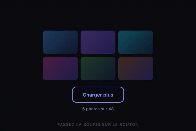 Charger plus — bas d'une grille de photos — Liquid Fill exemple 3