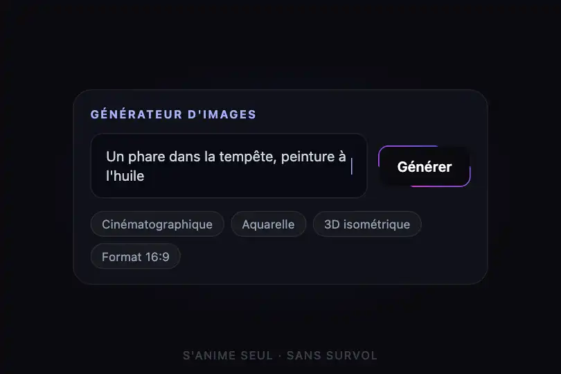Générer — barre de saisie d'un outil de génération — Rotating Border exemple 3