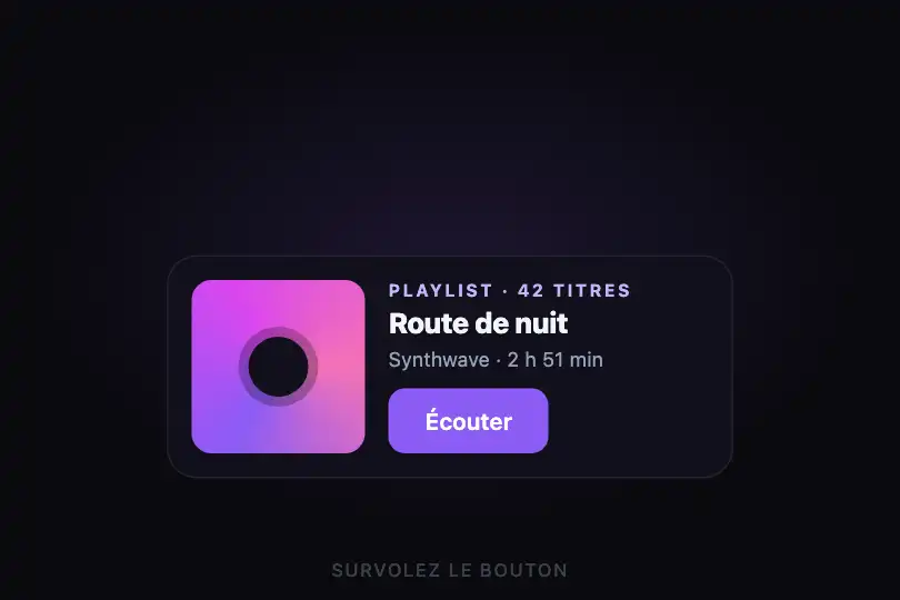 Écouter — carte d'album ou de playlist — Morph exemple 1