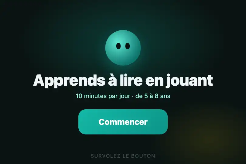 Commencer — accueil d'une application d'apprentissage pour enfants — Split Text exemple 1