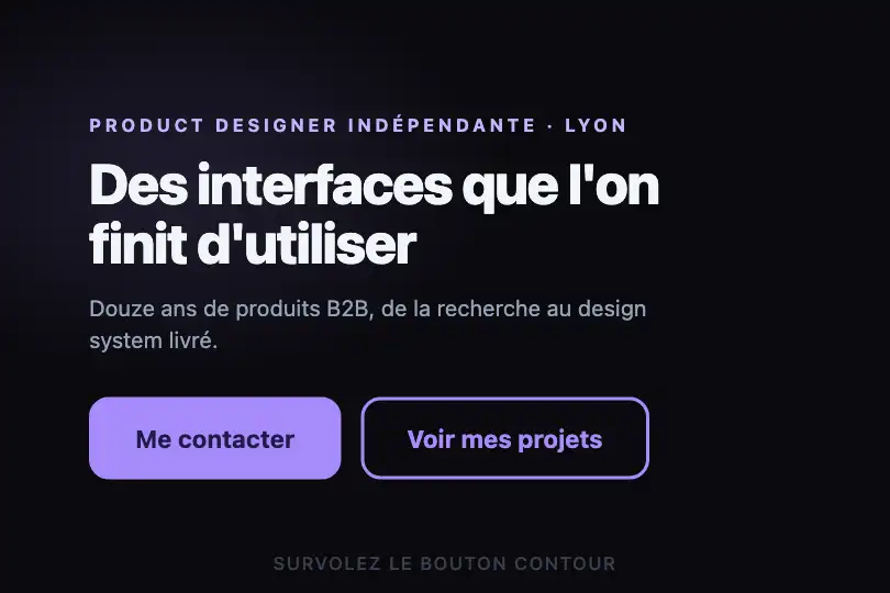 Voir mes projets — bouton secondaire d'un portfolio — Fill Slide Up exemple 1
