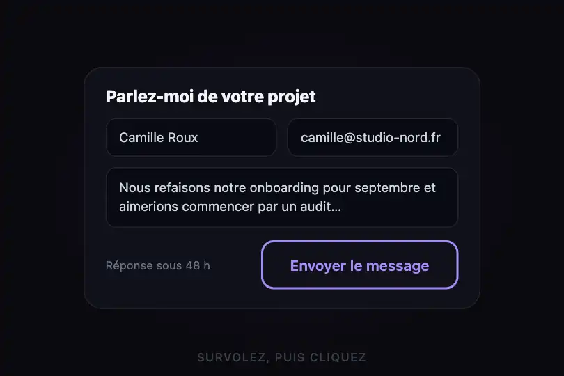 Envoyer le message — formulaire de contact — Fill Slide Up exemple 3