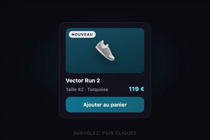 Ajouter au panier — carte produit — Bezier Elastic exemple 1