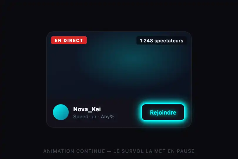 Join the stream — live broadcast card — Neon Pulse example 2