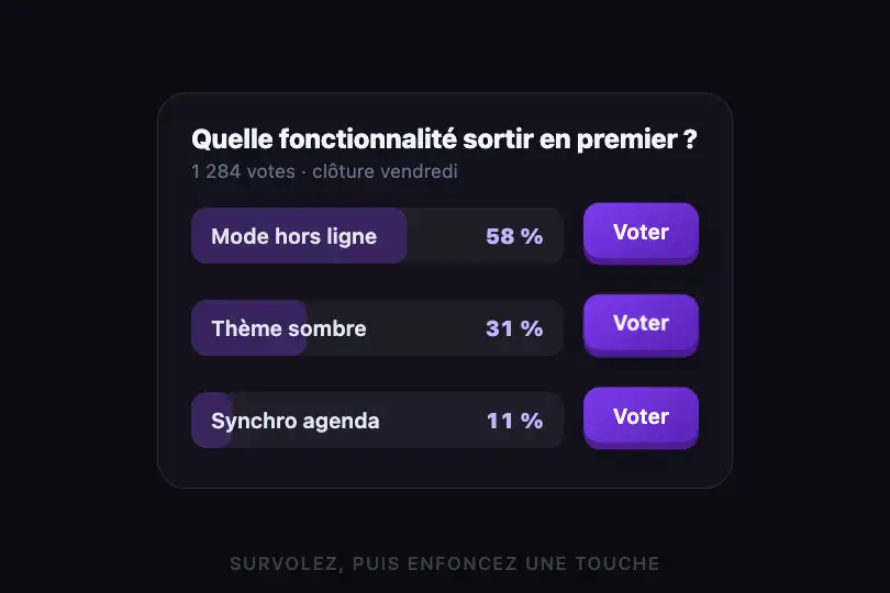 Voter — carte de sondage — 3D Depth Press exemple 2