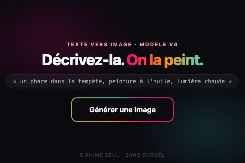 Générer une image — landing d'un outil d'IA créative — Gradient Border Animated exemple 1
