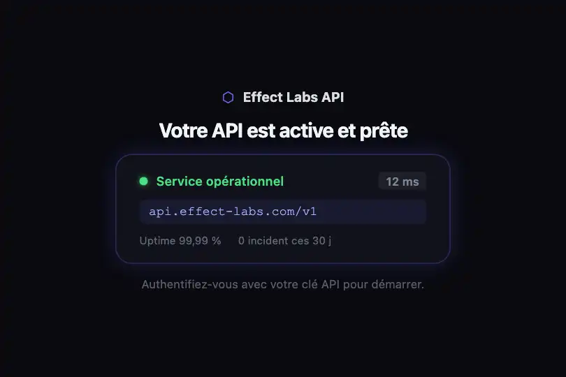Technical hero — 'API active' widget — Glow Pulse example 2