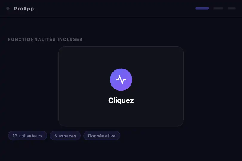 Dashboard SaaS — Carte de fonctionnalité interactive — Card Morph exemple 1